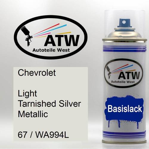 Chevrolet, Light Tarnished Silver Metallic, 67 / WA994L: 400ml Sprühdose, von ATW Autoteile West.